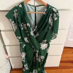 Elegant Green Floral Maxi Dress